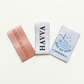 Custom woven clothing labels for a startup fashion brand