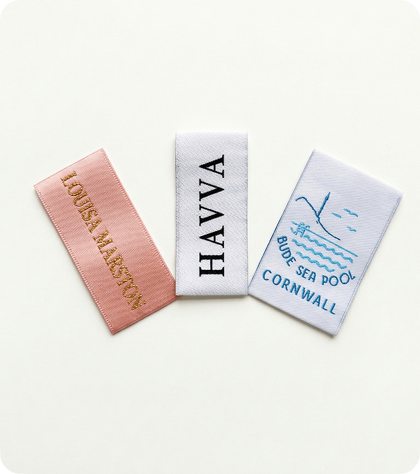 Custom woven clothing labels for a startup fashion brand