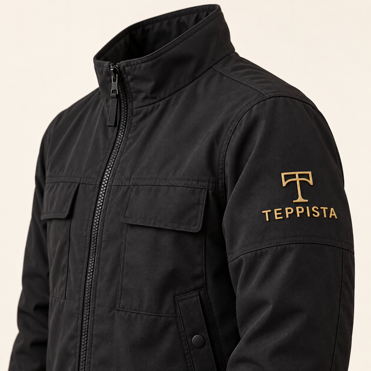 black-jacket-gold-raised-silicone-heat-transfer-logo